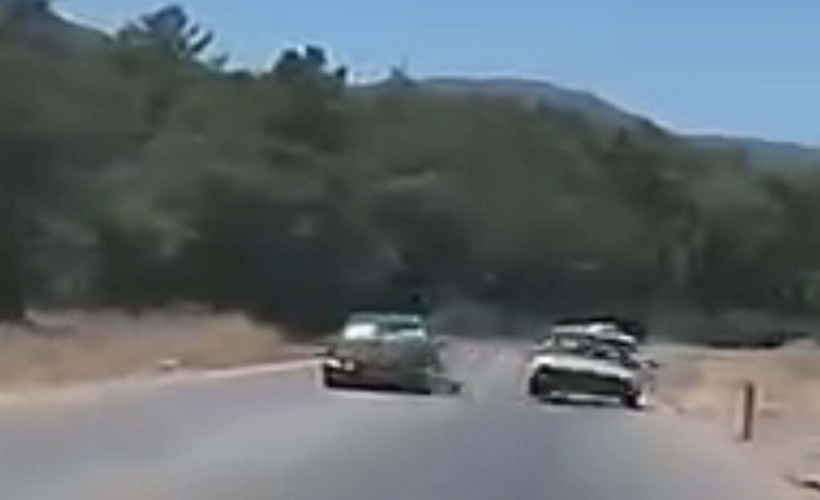 Bodrum'da hatalı sollama kazası kamerada