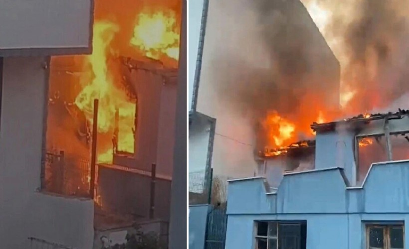 İşçilerin kaldığı evde yangın: 1 kişi yaralandı