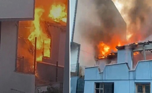İşçilerin kaldığı evde yangın: 1 kişi yaralandı
