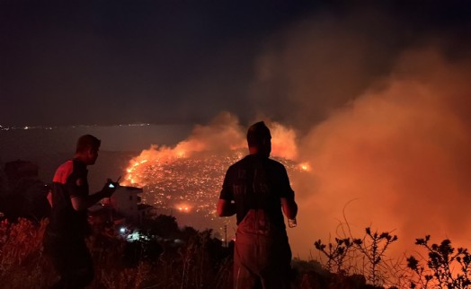 İzmir'in kuzeyinde orman yangını alarmı