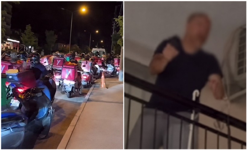 Karabağlar’da moto kurye gerilimi: Meslektaşları site önünde korna çaldı