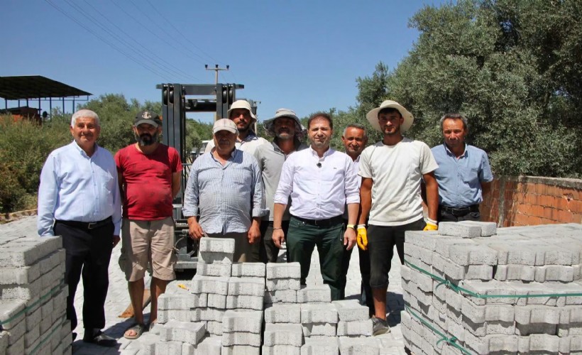 Tire'de  kırsal kalkınma hamlesi: 20 bin metrekare kilit parke taşı desteği