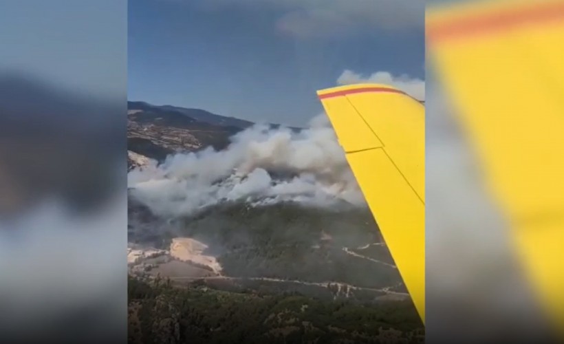 Balıkesir’de kamyonda başlayan yangın ormana sıçradı