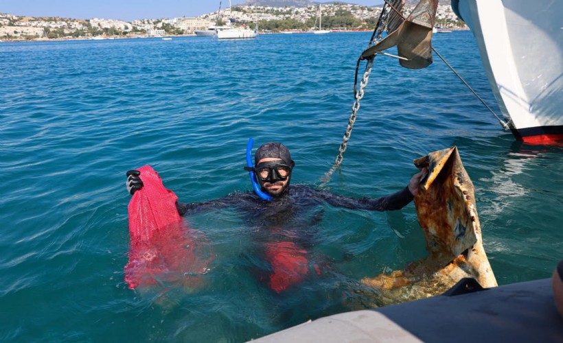 Bodrum’da denizden 310 kilogram atık çıktı
