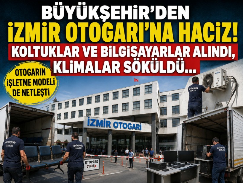 Büyükşehir'den İzmir Otogarı’nda haciz; Koltuklar ve bilgisayarlar alındı, klimalar söküldü...