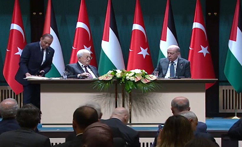 Cumhurbaşkanı Erdoğan Filistin Devlet Başkanı Abbas ile görüştü