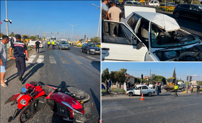 Manisa’da otomobil ile motosiklet çarpıştı: 4 yaralı