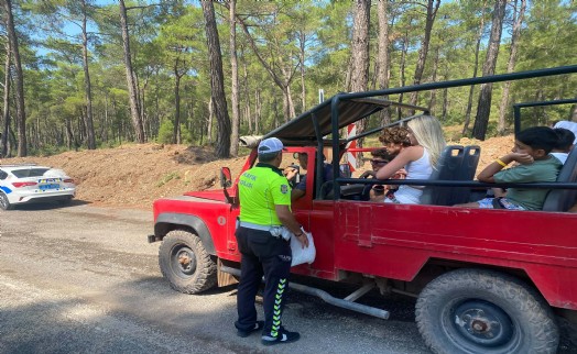 Marmaris'te cip safari araçlarına denetim! Alkollü sürücünün ehliyetine el konuldu