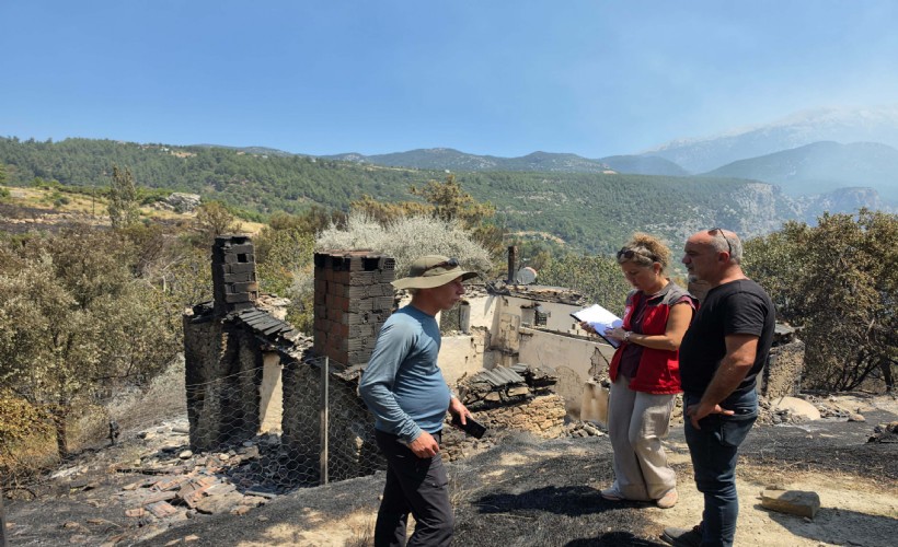 Muğla'da yangından etkilenen üreticiler için hasar tespit çalışmaları sürüyor
