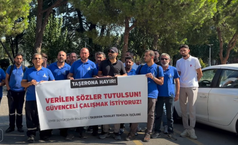 Taşeron işçilerden İzmir Büyükşehir önünde protesto: ‘Verilen sözler tutulsun!’