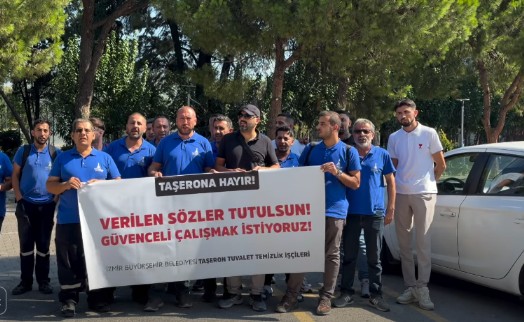 Taşeron işçilerden İzmir Büyükşehir önünde protesto: ‘Verilen sözler tutulsun!'