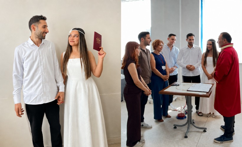 Tedavi gördüğü hastanede evlendi