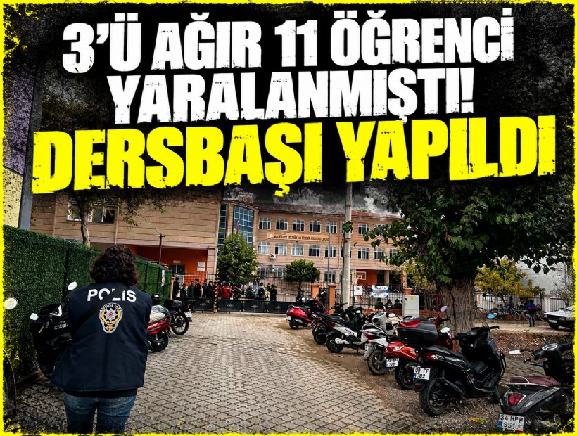 3'ü ağır 11 öğrencinin yaralandığı okulda ders başı yapıldı