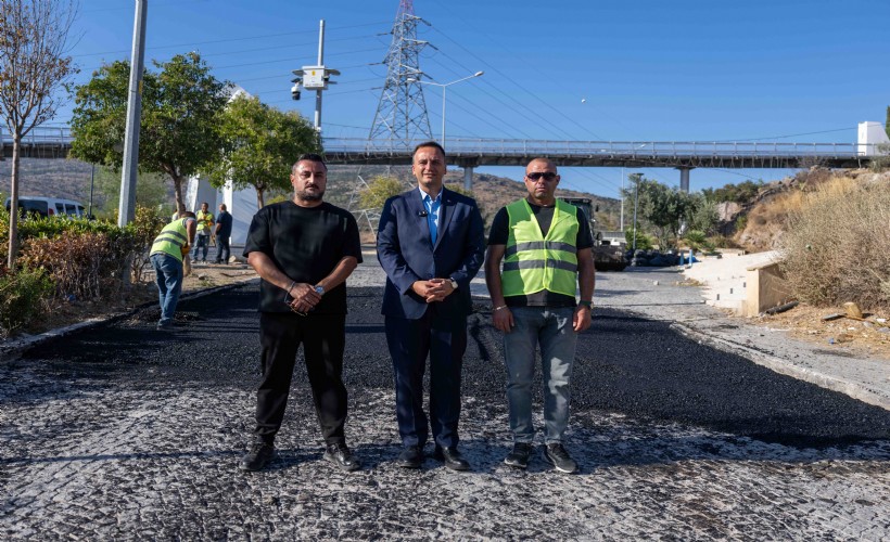 Bornova’da tehlikeli yola hızlı müdahale