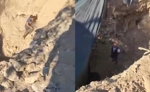 Çilek bahçesinde kaçak kazıya suçüstü: 6 gözaltı