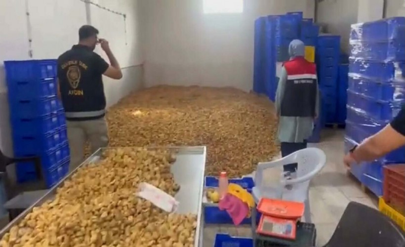 İncir işletmesinde 25 ton etiketsiz ürün ele geçirildi