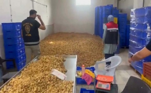 İncir işletmesinde 25 ton etiketsiz ürün ele geçirildi