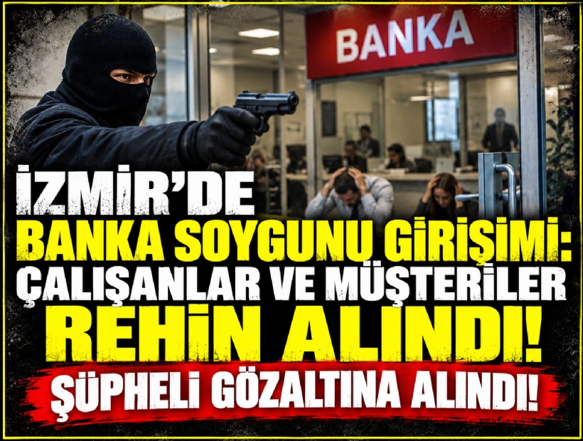 İzmir'de bankada 5 kişiyi rehin alan şüpheli, ikna edilip gözaltına alındı
