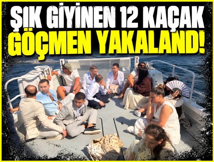 Şık giyinen 12 kaçak göçmen ve 2 kaçakçısı yakalandı!
