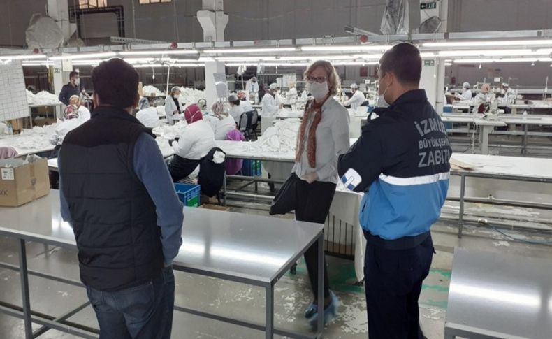 İzmir’de tıbbi maske imalathanelerine denetim
