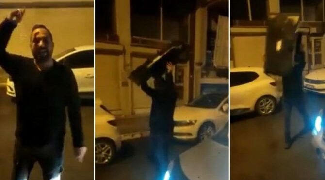 Elektrik faturasına isyan etti, televizyon parçaladı
