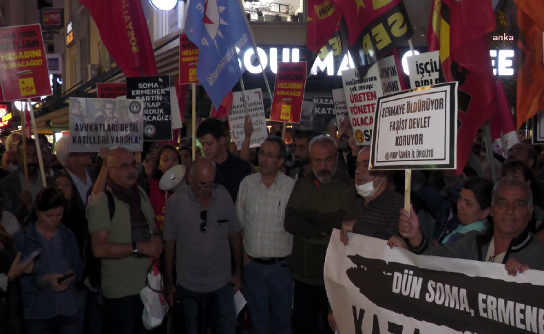 İzmir’de 'maden faciası' protestosu: Madeni mezarlığa çeviren sizsiniz