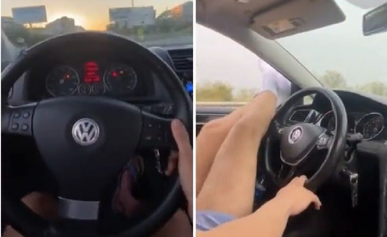 Magandalar trafiği riske attı! Marifetmiş gibi sosyal medyadan paylaştılar