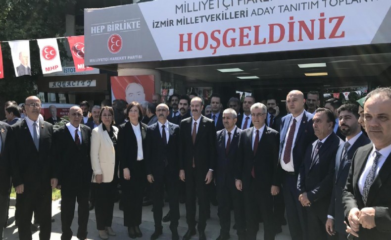 MHP İzmir'de adaylarını tanıttı! İl Başkanı Şahin'den teşkilata çalışın mesajı