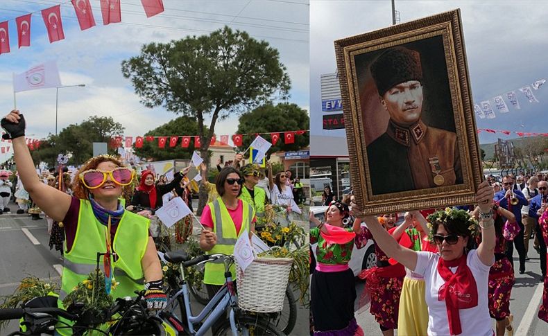 Alaçatı'da renkli kortej