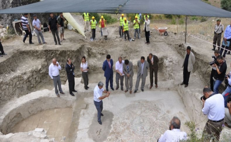 Amasya’da 2 bin yıllık elma ve keklik desenli mozaik bulundu