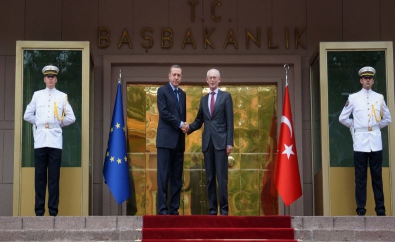Başbakan Erdoğan, AB Konseyi Başkanı Rompuy'u resmi törenle karşıladı