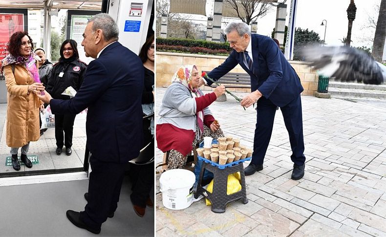 Başkan'dan İzmirli kadınlara sabah sürprizi