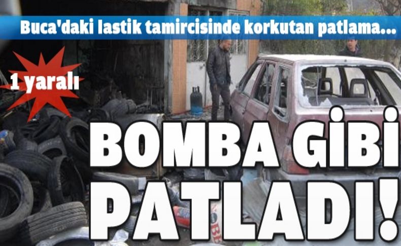 Buca'da lastikçide patlama: 1 yaralı