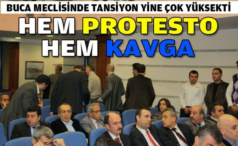 Buca'da protesto ve kavga birarada!