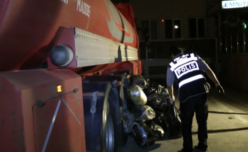 Bursa'da tankerin yakıt tankında esrar ele geçirildi