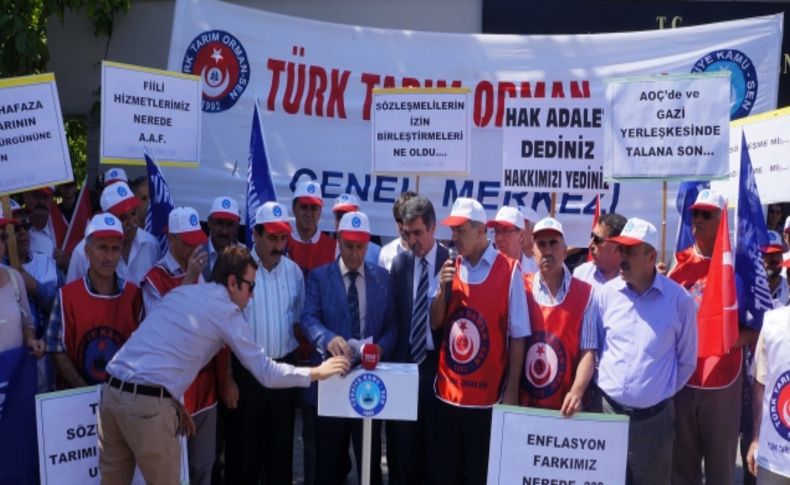 Çalışma Bakanlığı önünde 'toplu sözleşme' protestosu