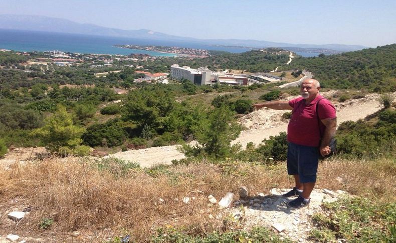 Çeşme'de deniz manzaralı hazine arazisi işgaline muhtar tepkisi