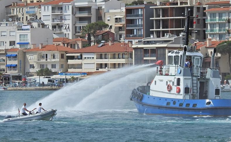 Çeşme Marina'da başarılı yangın tatbikatı