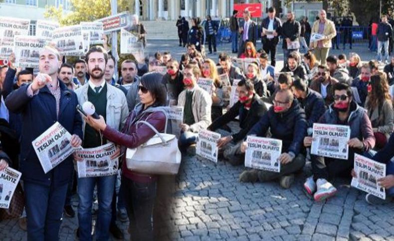 CHP'li gençlerden Cumhuriyet Gazetesi'ne operasyon protestosu