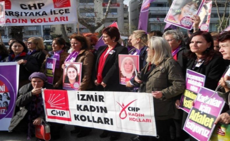 CHP'li kadınlar şiddete tepki gösterdi