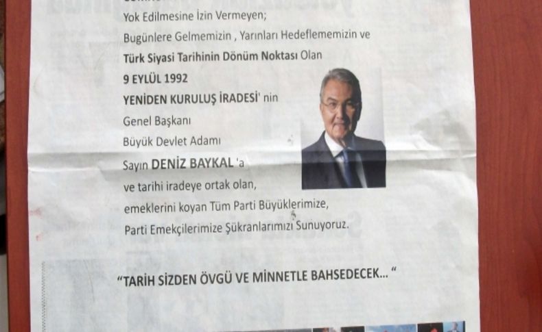 Deniz Baykal'lı kuruluş ilanı