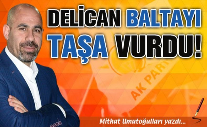 Delican baltayı taşa vurdu!