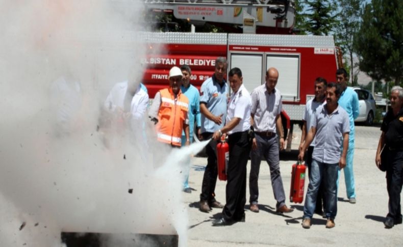 Elbistan Devlet Hastanesi'nde yangın tatbikat heyecanı