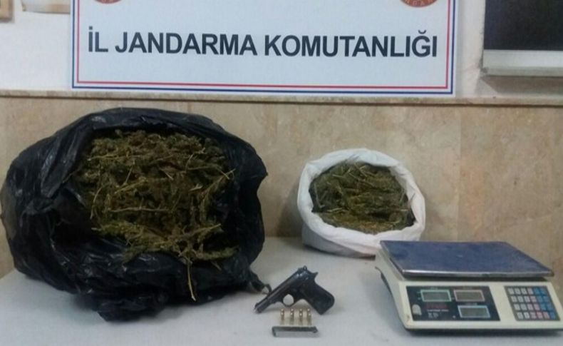 Evinde 13 kilo esrarla yakalandı