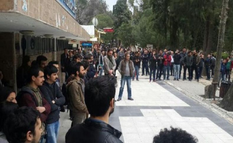 Kampüste polis baskısı protestosu