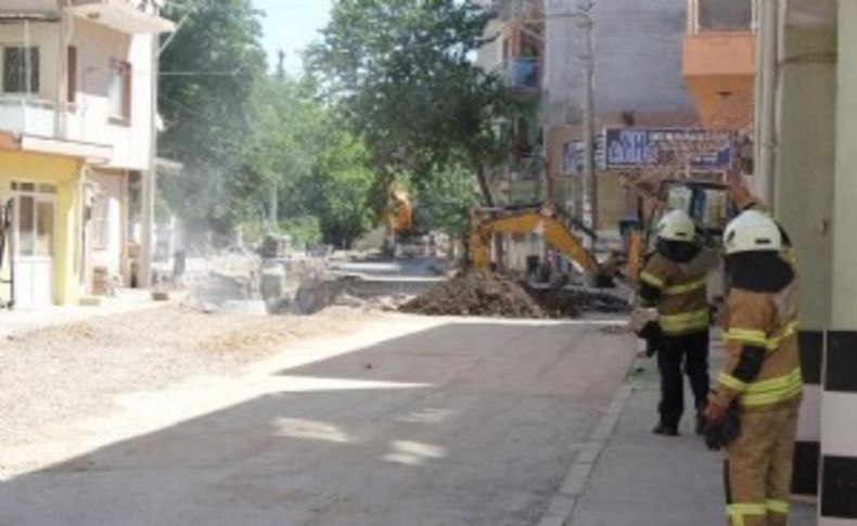 Kanal çalışmasında doğalgaz borusu patladı