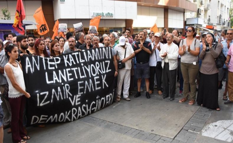 İzmir'de, Gaziantep'teki saldırıya tepki