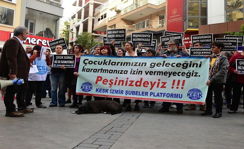 İzmir'de, KESK'ten çocuğa karşı 'cinsel istismar' eylemi