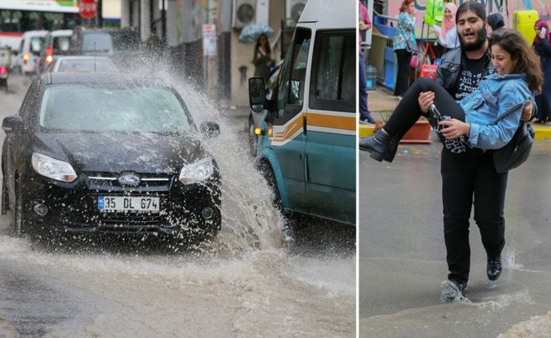 İzmir'de sağanak etkili oldu