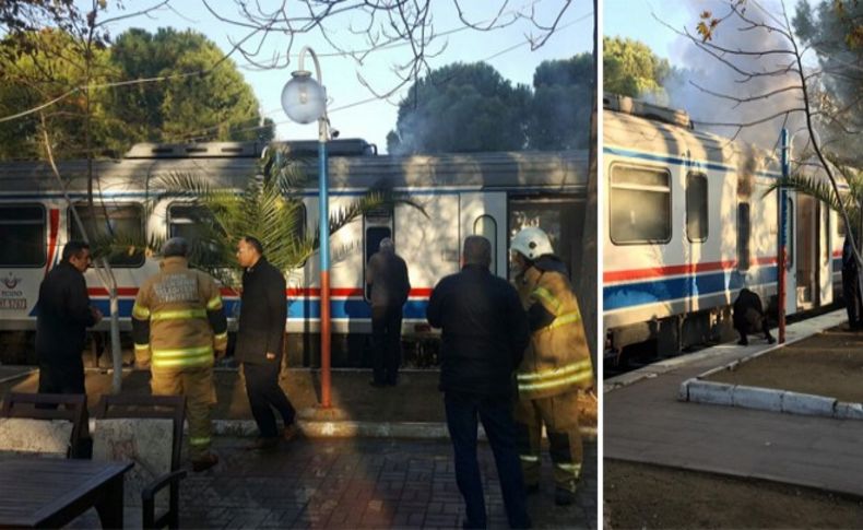 İzmir'de yolcu treninde yangın